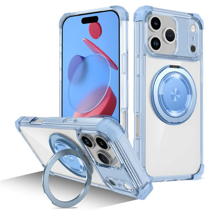 Luxury Magnetic Wireless Charge For Magsafe Case for iphone 17 Pro Max iphone17 Air 5G Transparent Shockproof Ring Holder Cover