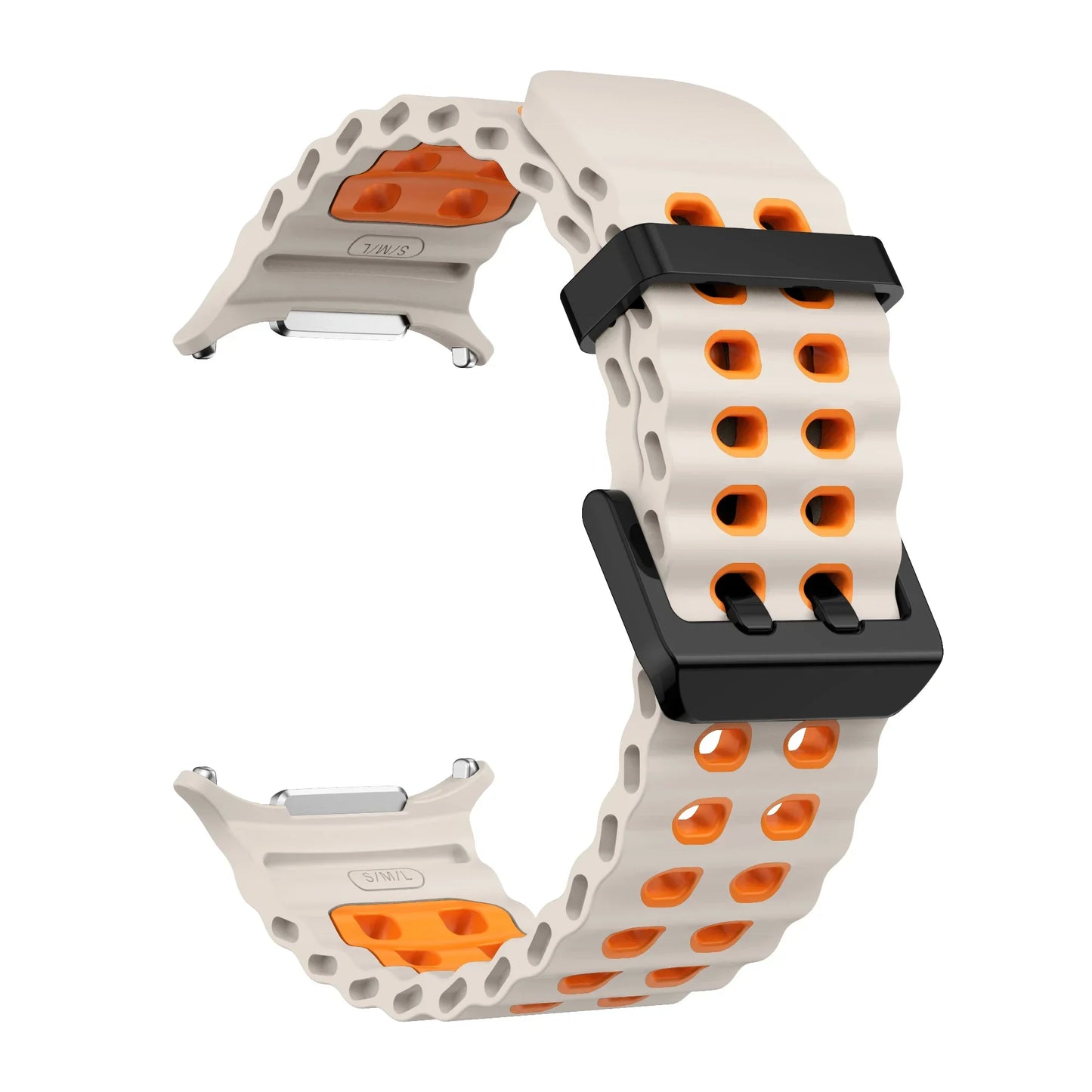 NEW Marine Silicone Strap For Samsung watch ultra 47mm Bracelet No Gaps Sport two-tone Band for Galaxy 7 ultra watchband straps