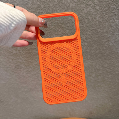 Heat Dissipation Mesh For Magsafe Wireless Charging Case For iPhone 17 16 15 14 Plus 13 12 Pro Max 17 Air Breathable Hard Cover
