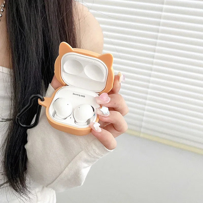 Cute Shiba Inu Cool Bulldog Case for Samsung Galaxy Buds Pro Live 2 Buds2 Pro Cover Protective Shell Shield for Galaxy Buds FE - covers4phones