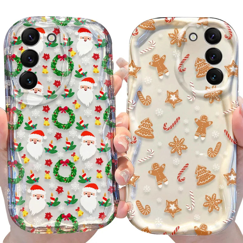 Christmas Pattern Case for Samsung Galaxy S24 S23 S22 S21 Ultra Plus S20 FE A73 A72 A71 A55 A54 5G A53 A52 A51 4G A50S A50 Cover
