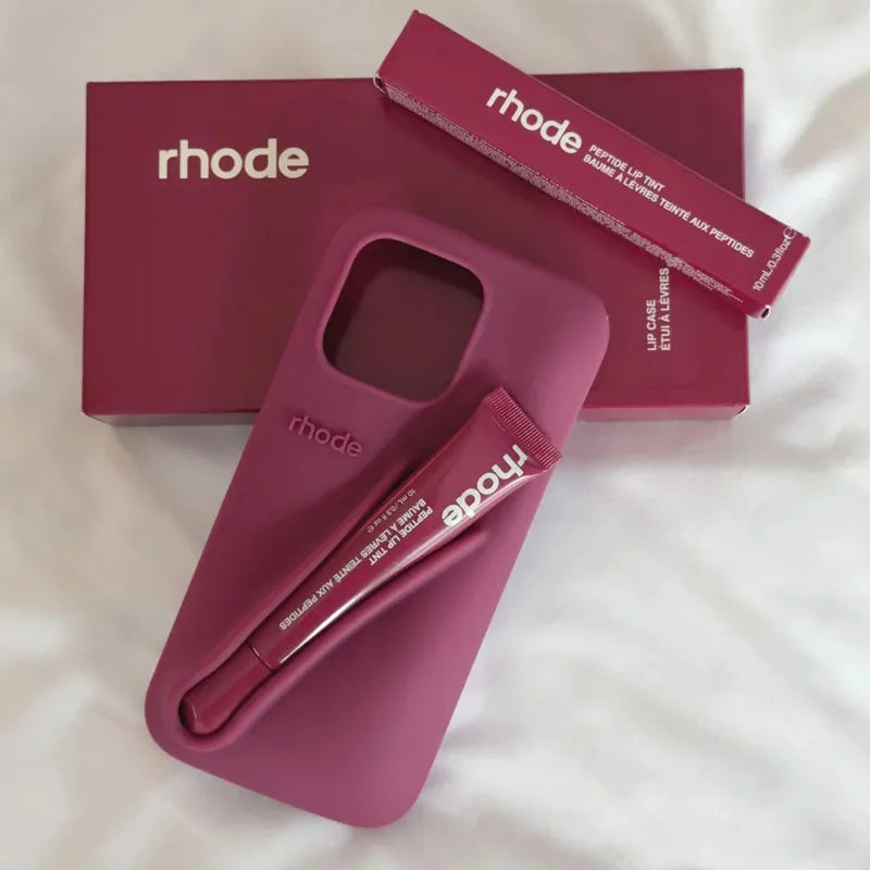 Fashion Lip Gloss Portable Silicone Shockproof Phone Case with Lipstick Suitable for IPhone 11 12 13 14 15 16 17 Pro Max Plus