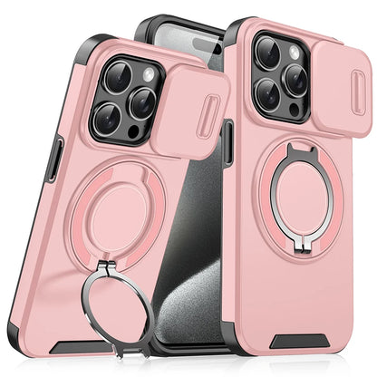 360°Rotating Hidden Metal Ring Car Holder Soft TPU+Hard PC Bumper Phone Case For IPhone 15 Pro Max 13 12 11 14 16 Pro Max Plus