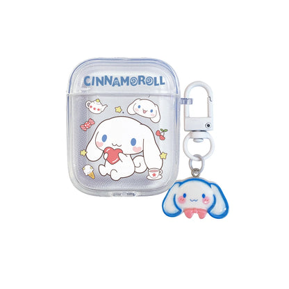 TPU Wireless Charge Headphone Case For Airpods 4,1,2,3,Pro,Pro2 Earphone Soft Cover With Hook Pochacco Cute Cartoon