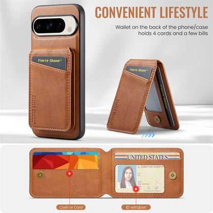 2 In 1 Magsafe Magnetic Leather Phone Case for Google Pixel 10 9 9Pro XL 8A 8Pro 8 7 7A 7Pro Wallet Cover Cards Holder Cover