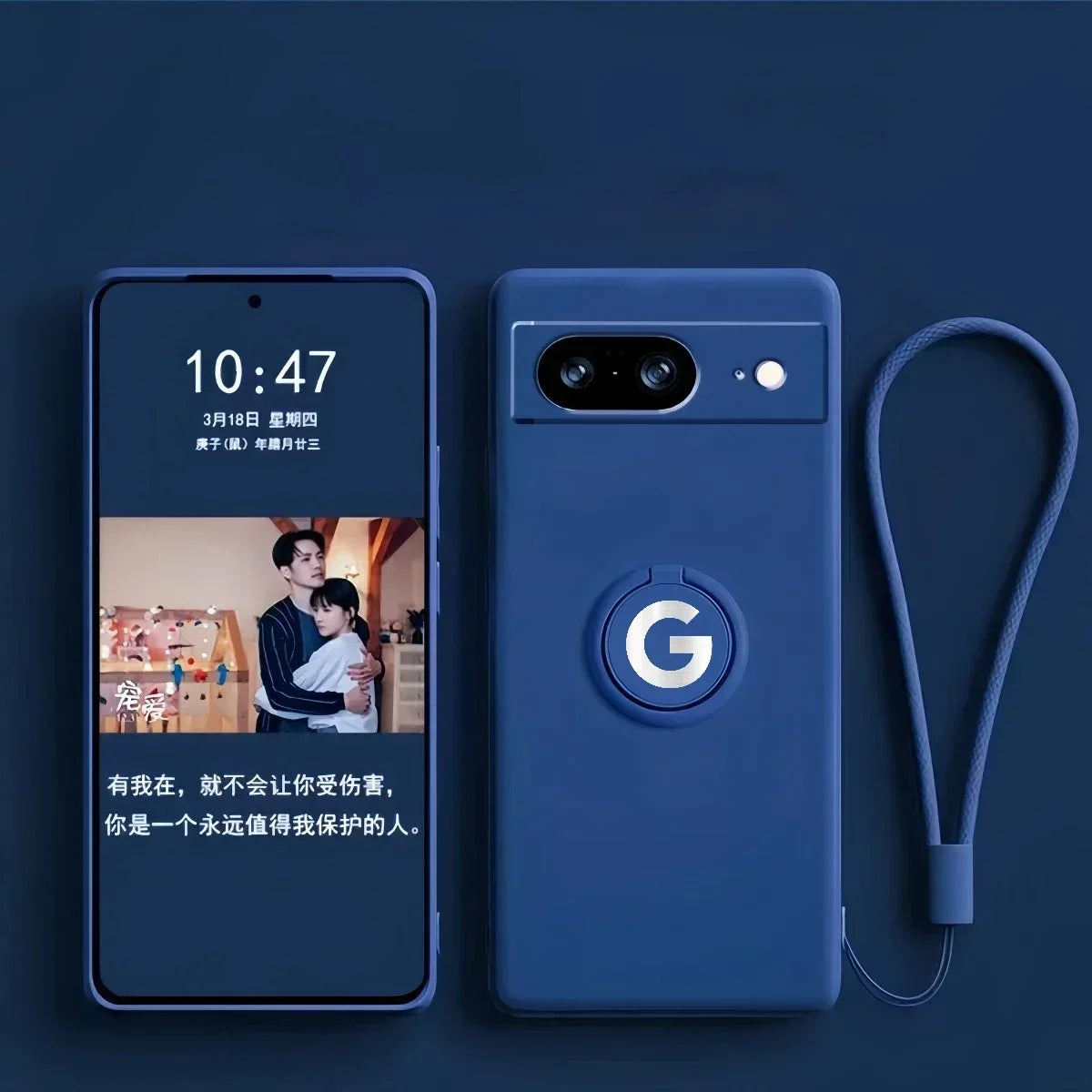 Original Liquid Silicone Rotable Ring Holder Case For Google Pixel 10 9 Pro XL 8 7 6 A Pro Wrist Strap Skin Feel Protector Cover