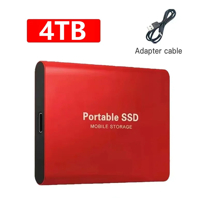 High Speed Portable SSD 1TB 4TB External Hard Drive USB 3.2 Type-C Fast Hard Disk 16TB Mass Solid State Drive for Laptop/PC/MAC