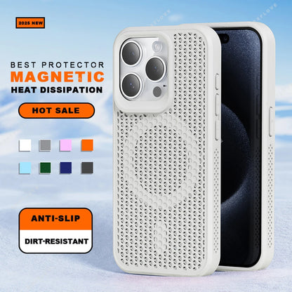 New Heat Dissipation Magnetic Phone Case for iPhone 14 15 16 Plus 11 12 13 16 Pro Max Matte Magsafe Charging Shockproof Cover