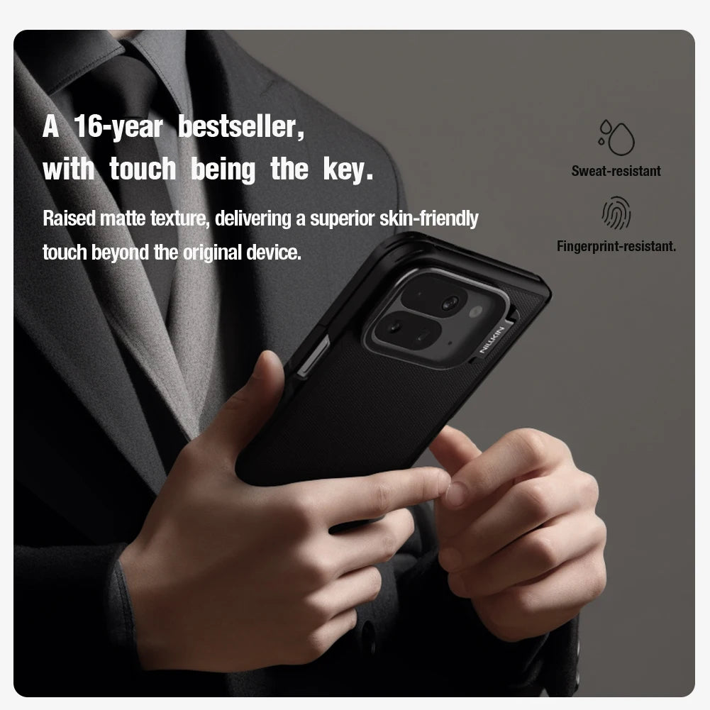 Nillkin For Google Pixel 10 Pro Fold Super Frosted Shield Prop hard PC TPU Frame Case Lens Camera Stand Cover Proteciton