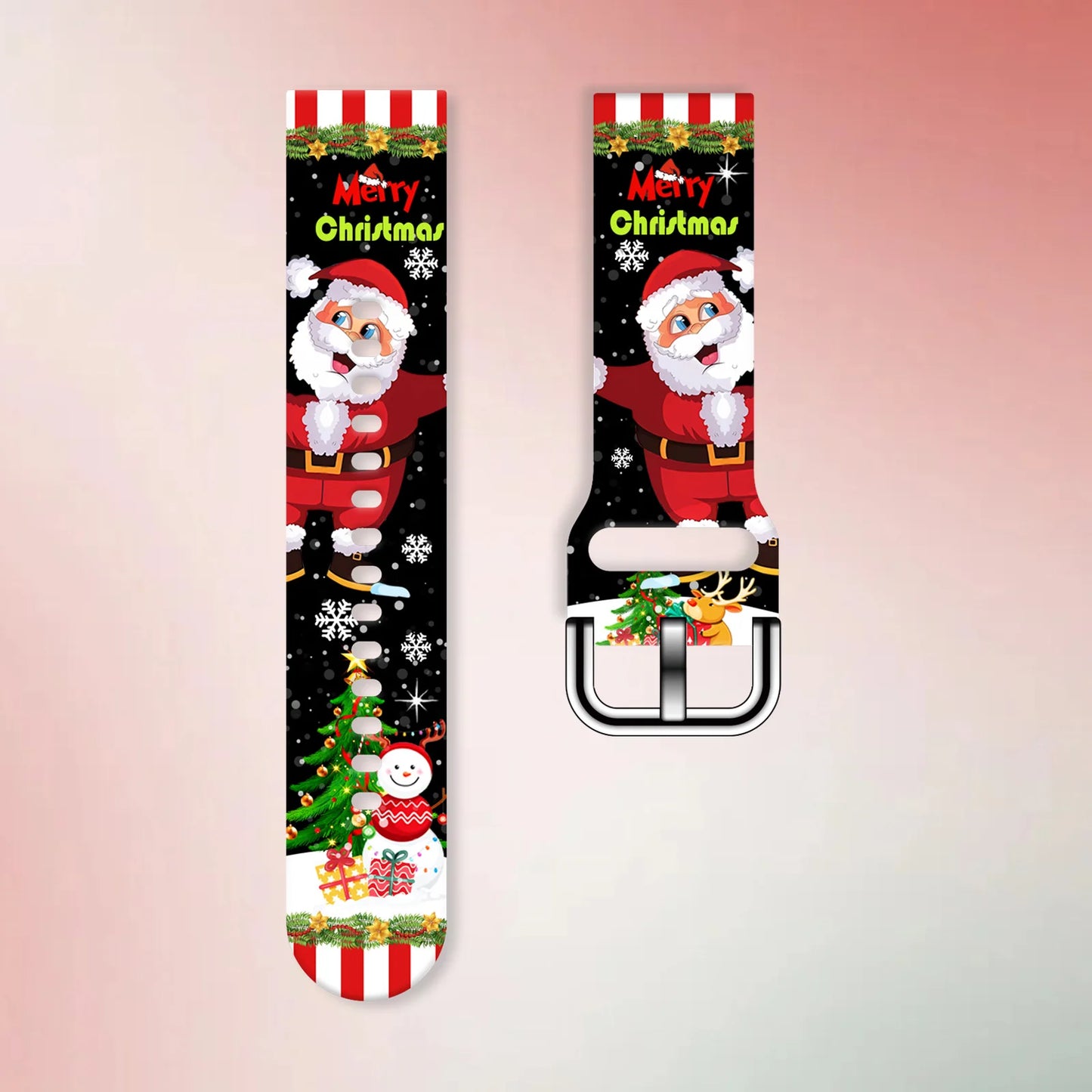 Merry Christmas Series 20mm Strap for Samsung Galaxy Watch 7/6/5/4 40mm 44mm Band Replaceable Bracelet for Xiaomi Huawei Amazfit