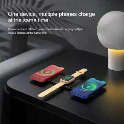 Foldable 3-in-1 Wireless Charger Dock For iPhone 16 15 14 13 12 Pro Max Apple Watch 10/9/8/7/6/5 AirPods Pro Fast Charging Pad