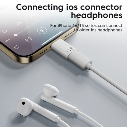 Elough Type-c to Lightning Headphone Audio Adapter For iPhone 15 16 Pro Max Samsung USB-C Earphone Converter For PC Laptops iPad