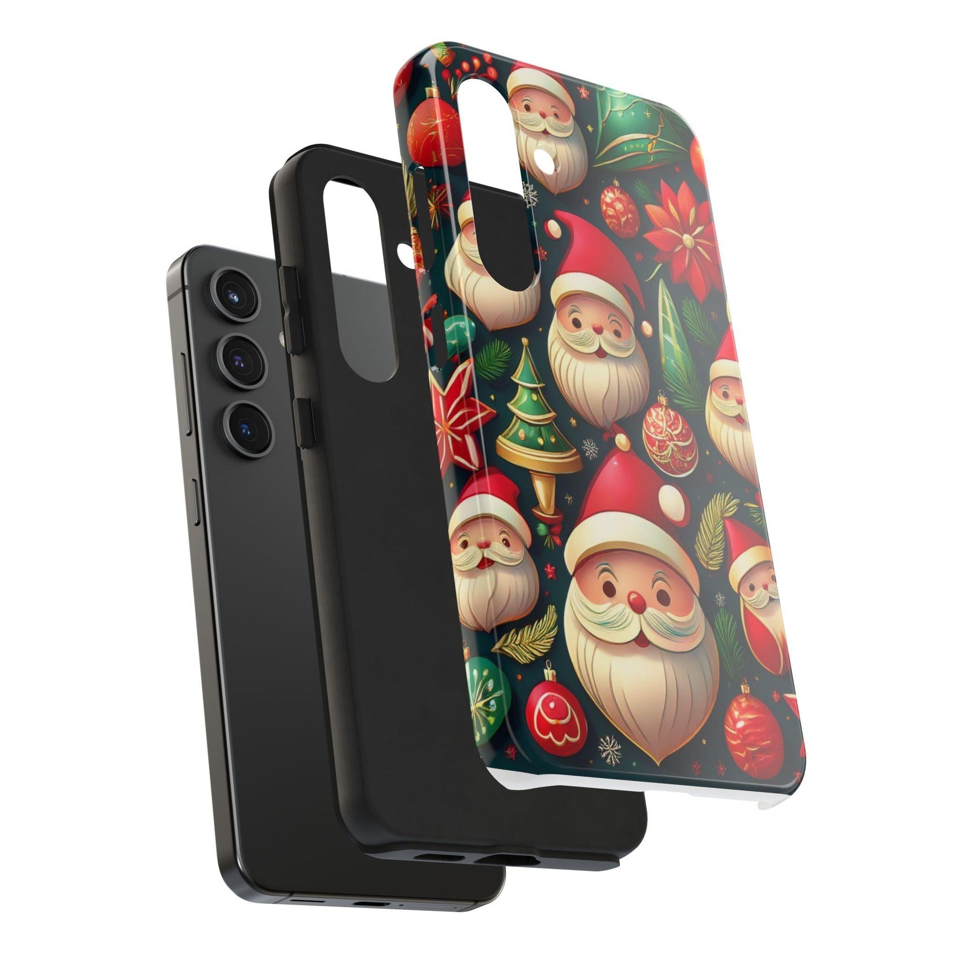Samsung Tough Phone Case Santa and Trees - covers4phones