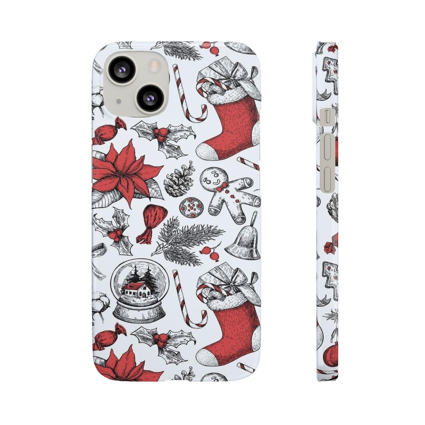 Iphone Clear Silicone Phone Case In Christmas Holiday Pattern - covers4phones