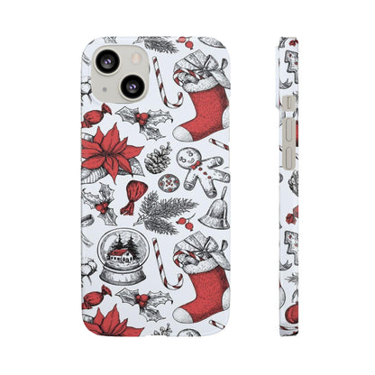 Iphone Clear Silicone Phone Case In Christmas Holiday Pattern - covers4phones