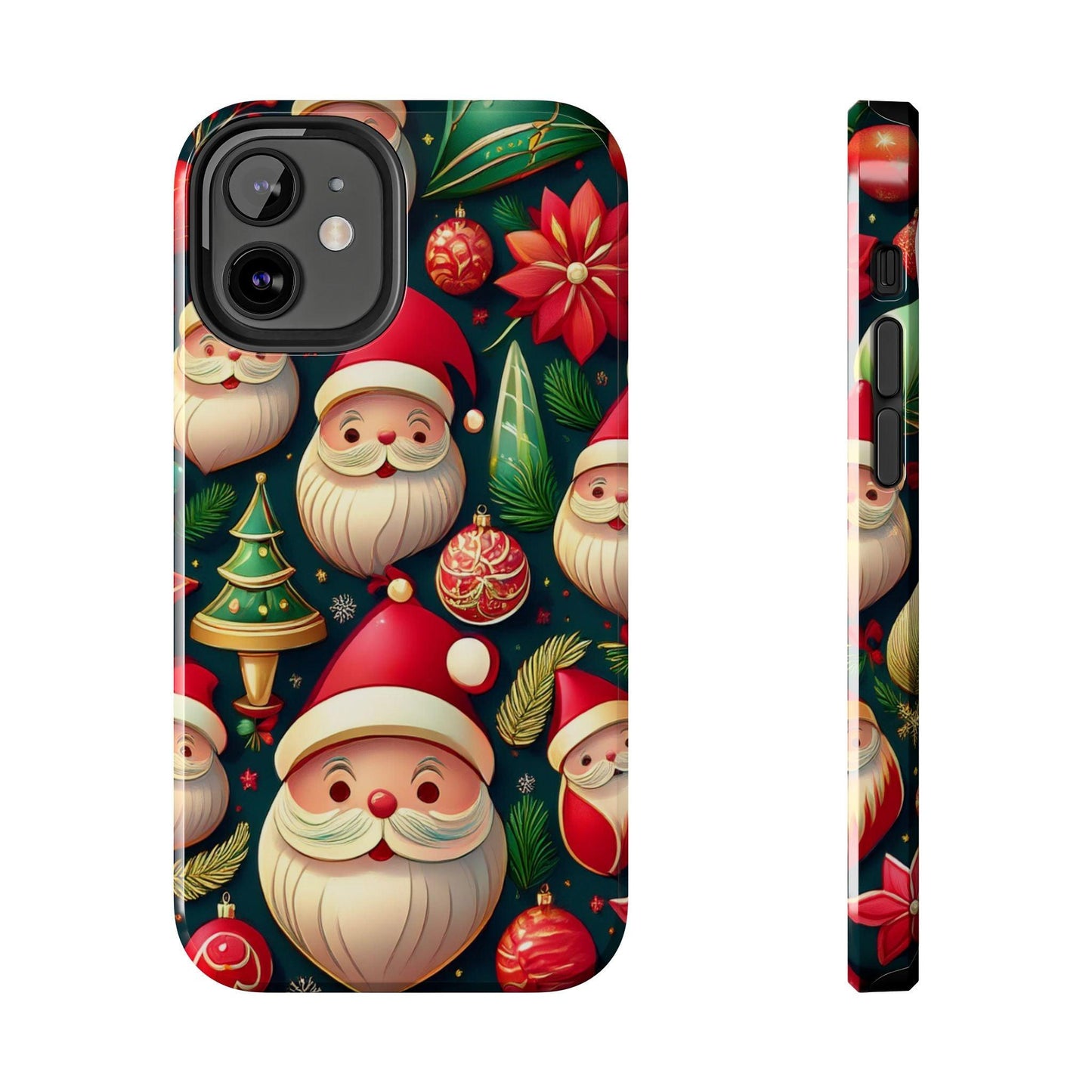 iPhone Tough Phone Case Santa And Trees - covers4phones