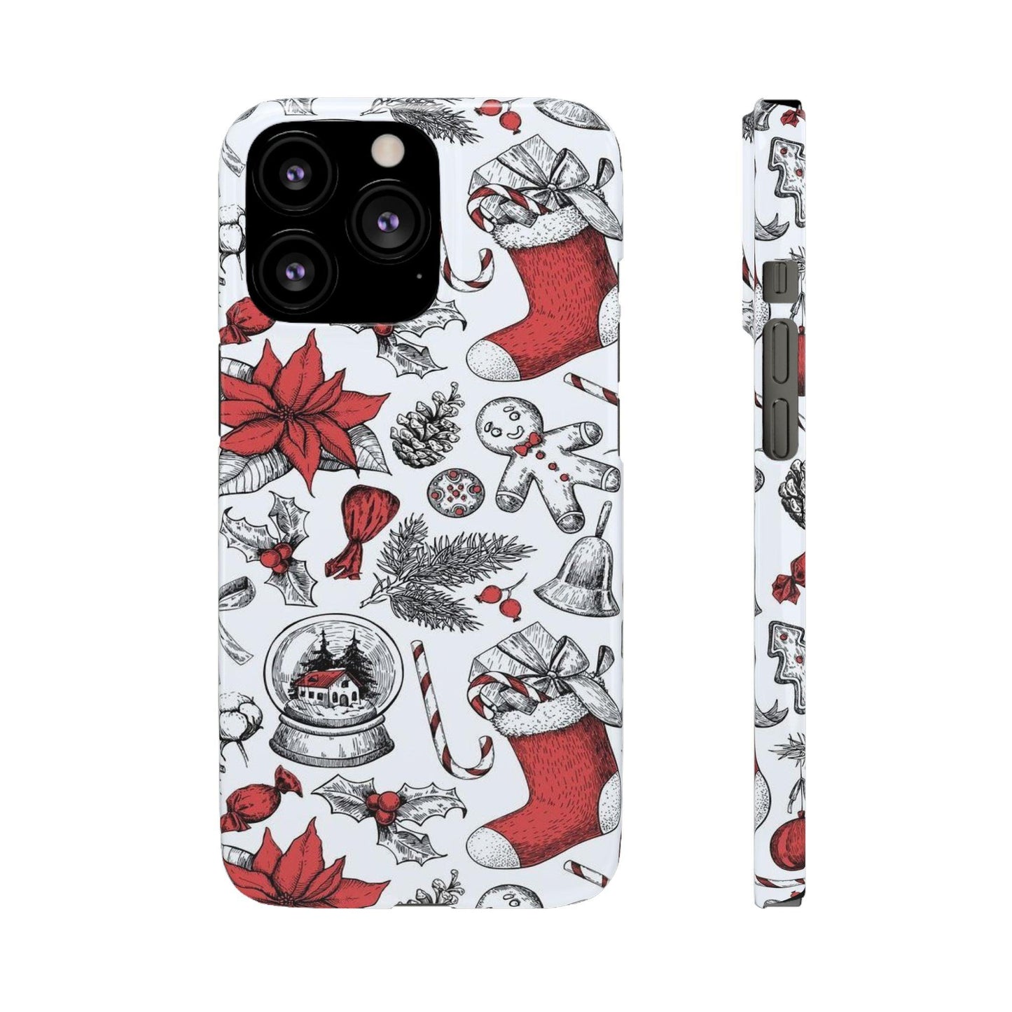 Iphone Clear Silicone Phone Case In Christmas Holiday Pattern - covers4phones