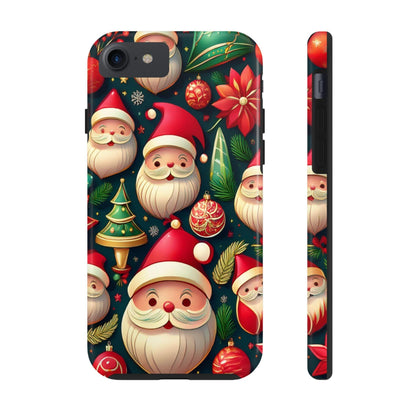 iPhone Tough Phone Case Santa And Trees - covers4phones