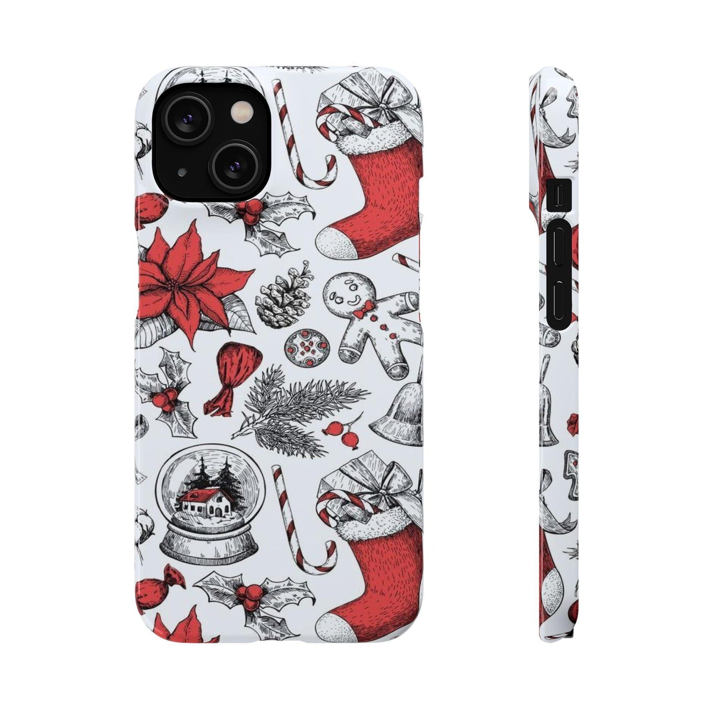 Iphone Clear Silicone Phone Case In Christmas Holiday Pattern - covers4phones