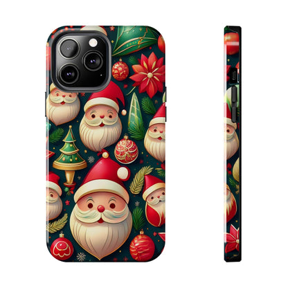 iPhone Tough Phone Case Santa And Trees - covers4phones