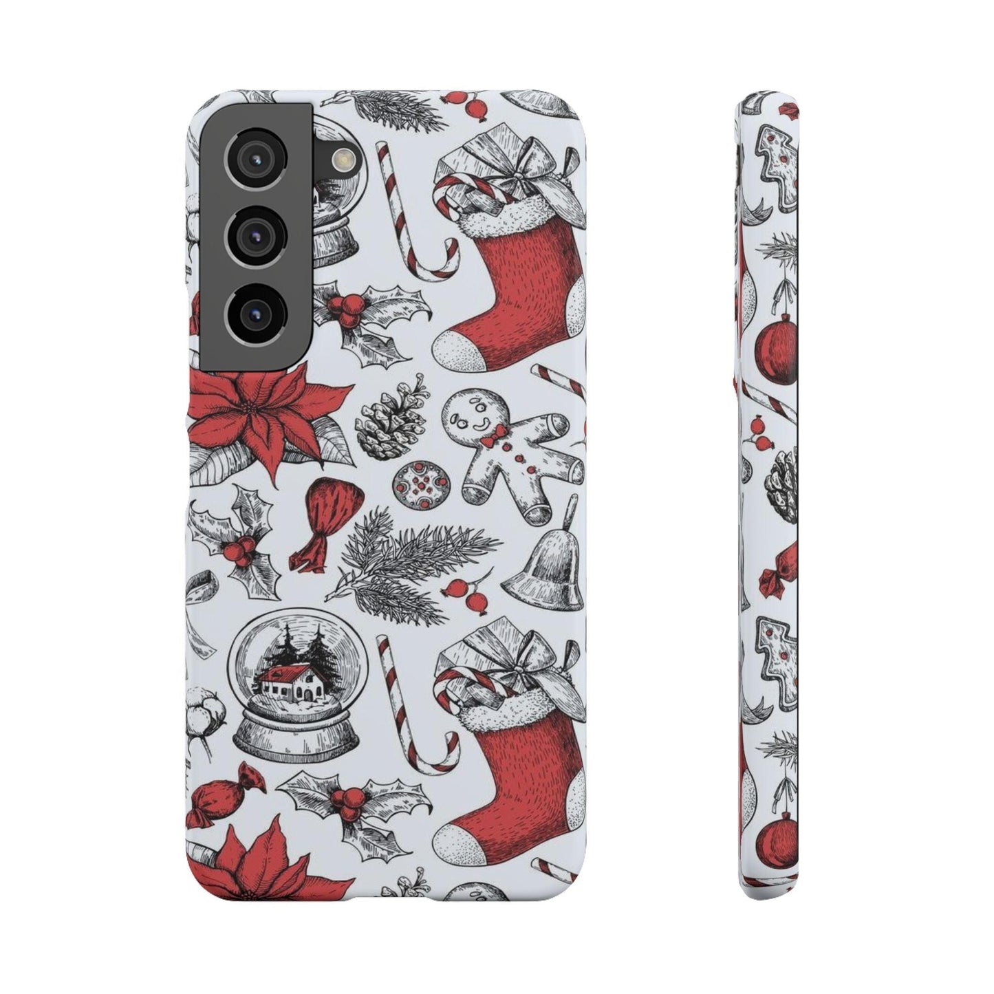 Samsung Clear Silicone Phone Case with Christmas Holiday Pattern – Festive Protection for Your Device - covers4phones