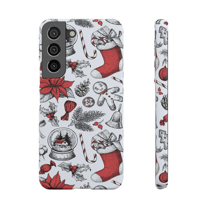 Samsung Clear Silicone Phone Case with Christmas Holiday Pattern – Festive Protection for Your Device - covers4phones