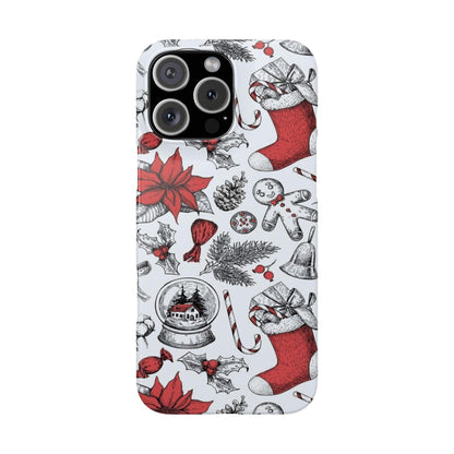 Iphone Clear Silicone Phone Case In Christmas Holiday Pattern - covers4phones