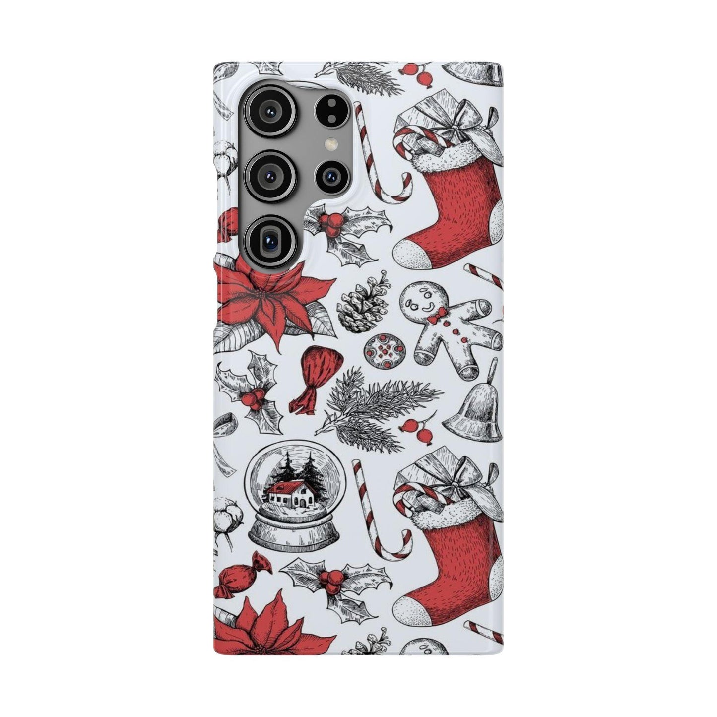 Samsung Clear Silicone Phone Case with Christmas Holiday Pattern – Festive Protection for Your Device - covers4phones