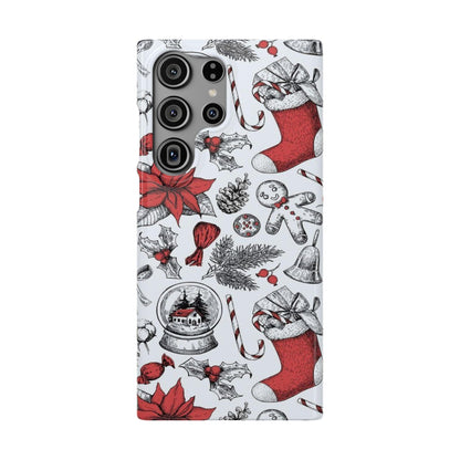 Samsung Clear Silicone Phone Case with Christmas Holiday Pattern – Festive Protection for Your Device - covers4phones
