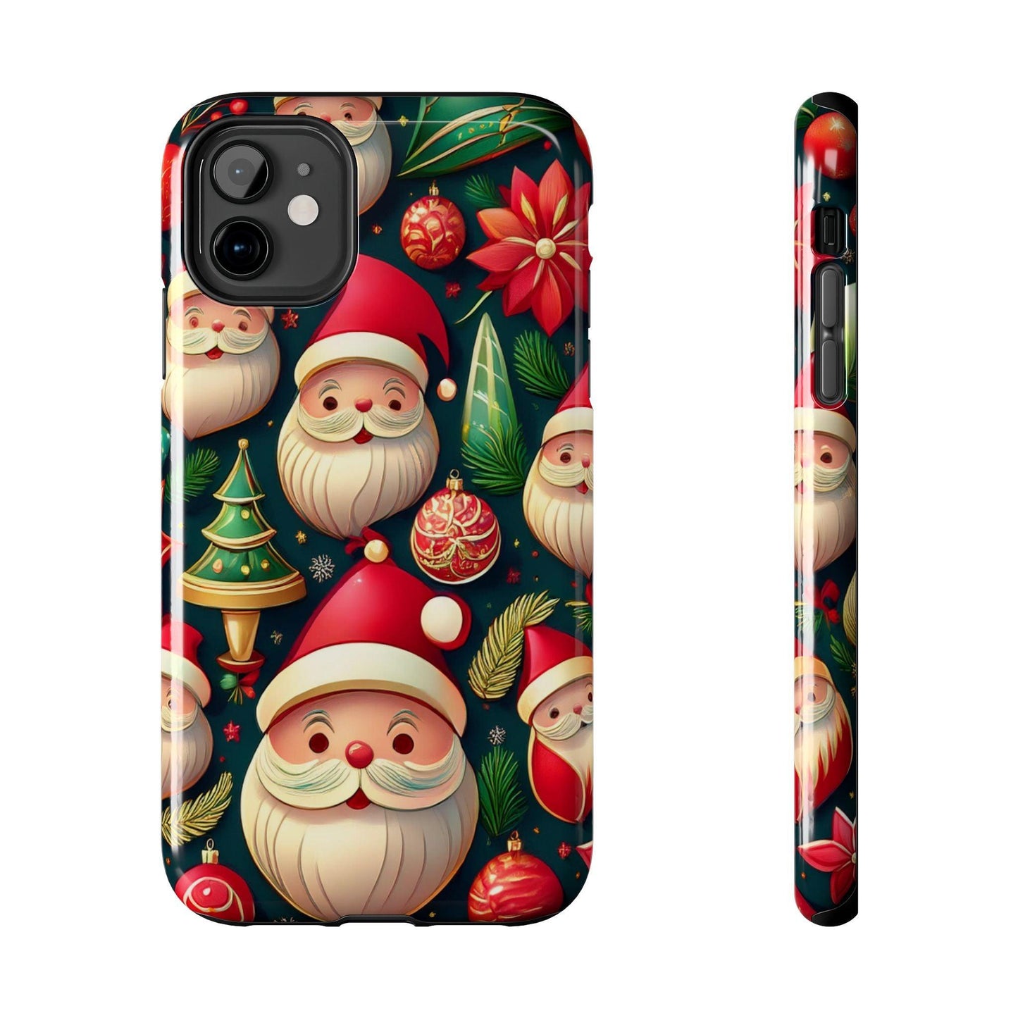 iPhone Tough Phone Case Santa And Trees - covers4phones