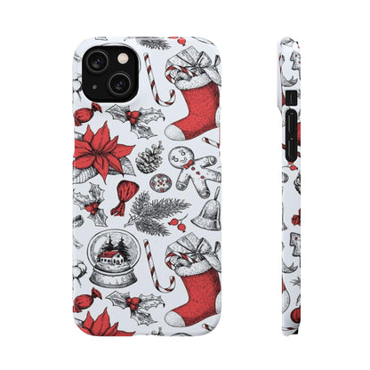 Iphone Clear Silicone Phone Case In Christmas Holiday Pattern - covers4phones