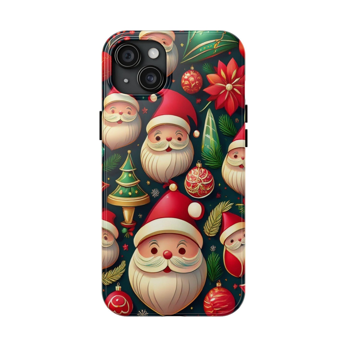 iPhone Tough Phone Case Santa And Trees - covers4phones