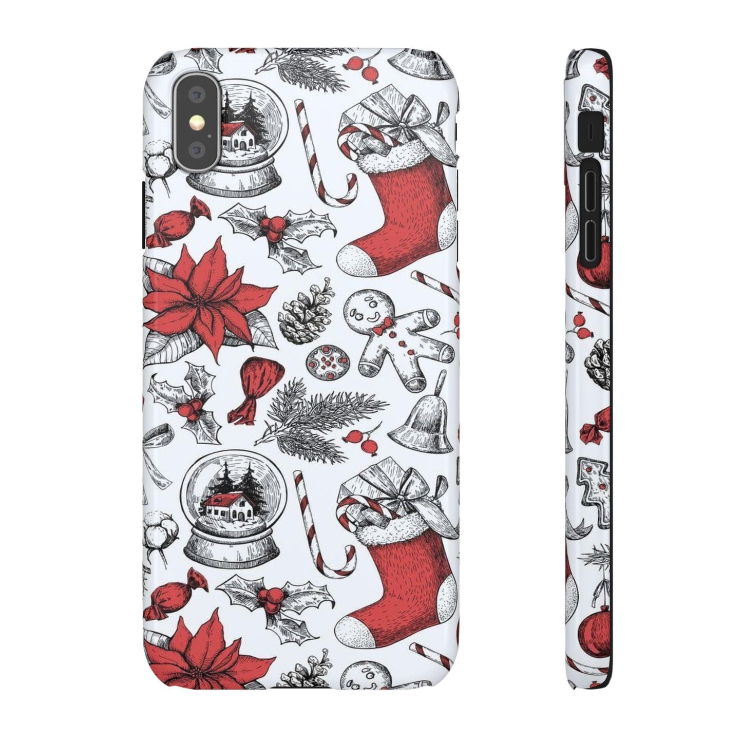 Iphone Clear Silicone Phone Case In Christmas Holiday Pattern - covers4phones