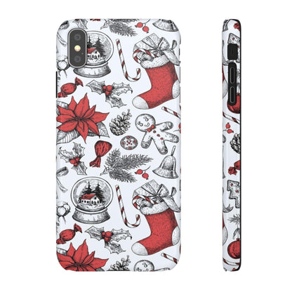 Iphone Clear Silicone Phone Case In Christmas Holiday Pattern - covers4phones
