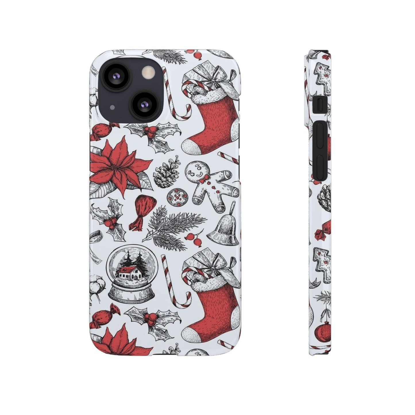 Iphone Clear Silicone Phone Case In Christmas Holiday Pattern - covers4phones