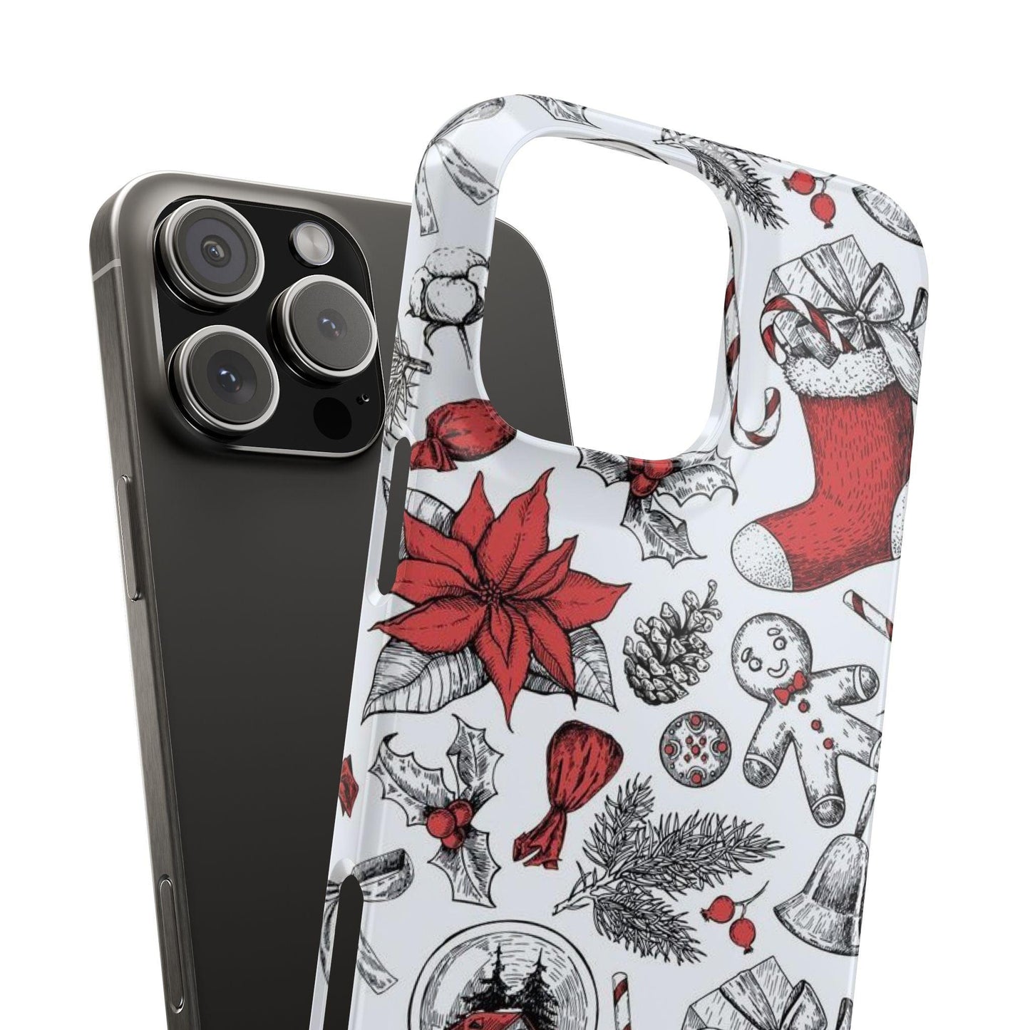 Iphone Clear Silicone Phone Case In Christmas Holiday Pattern - covers4phones