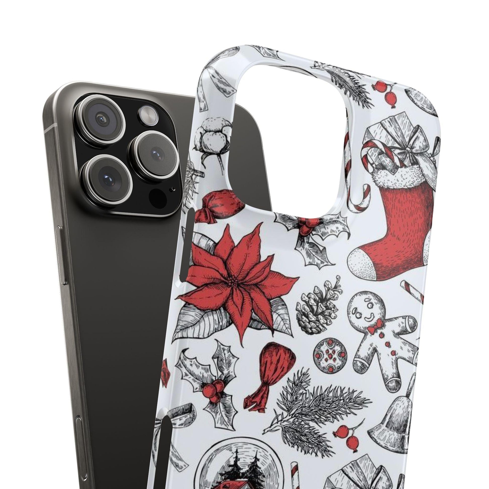 Iphone Clear Silicone Phone Case In Christmas Holiday Pattern - covers4phones