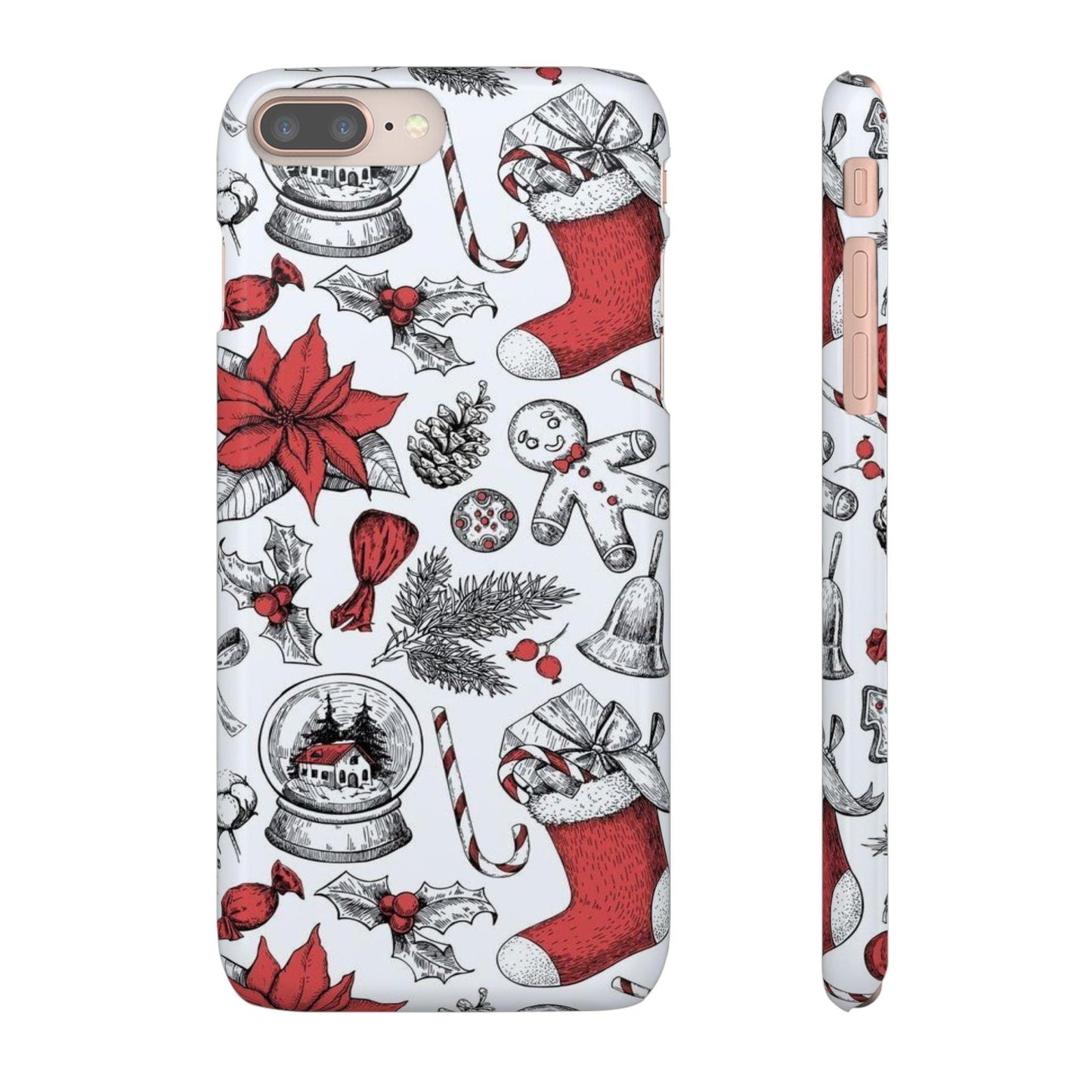 Iphone Clear Silicone Phone Case In Christmas Holiday Pattern - covers4phones
