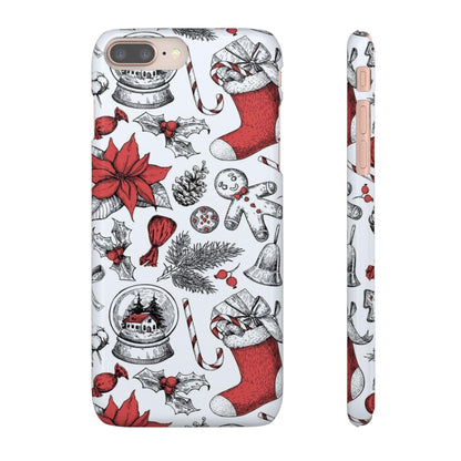 Iphone Clear Silicone Phone Case In Christmas Holiday Pattern - covers4phones