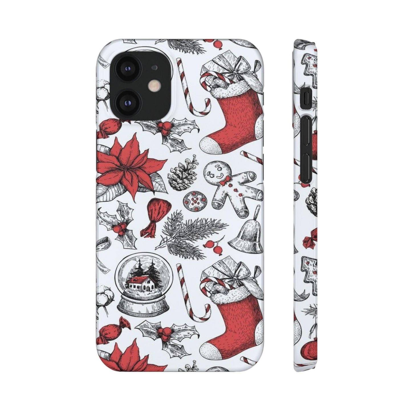Iphone Clear Silicone Phone Case In Christmas Holiday Pattern - covers4phones
