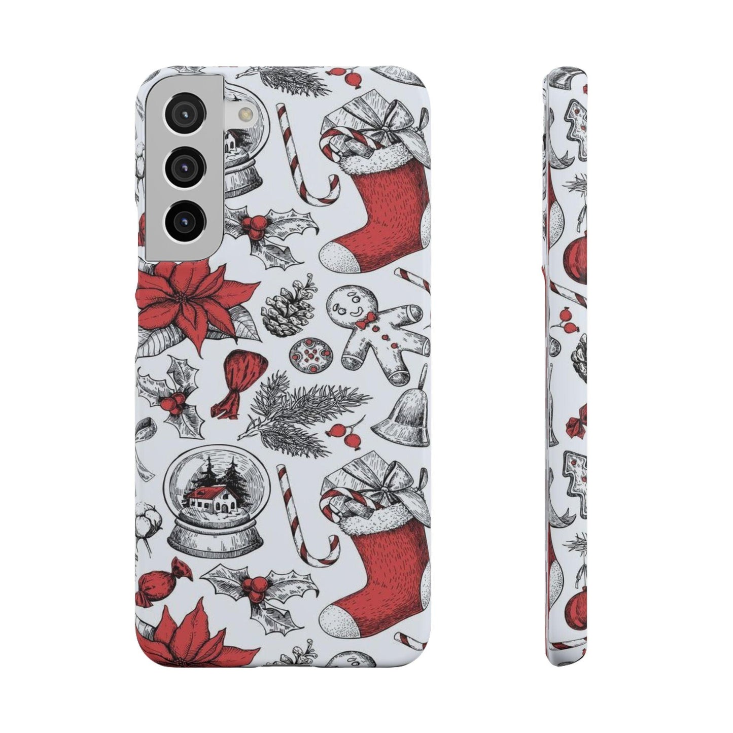 Samsung Clear Silicone Phone Case with Christmas Holiday Pattern – Festive Protection for Your Device - covers4phones