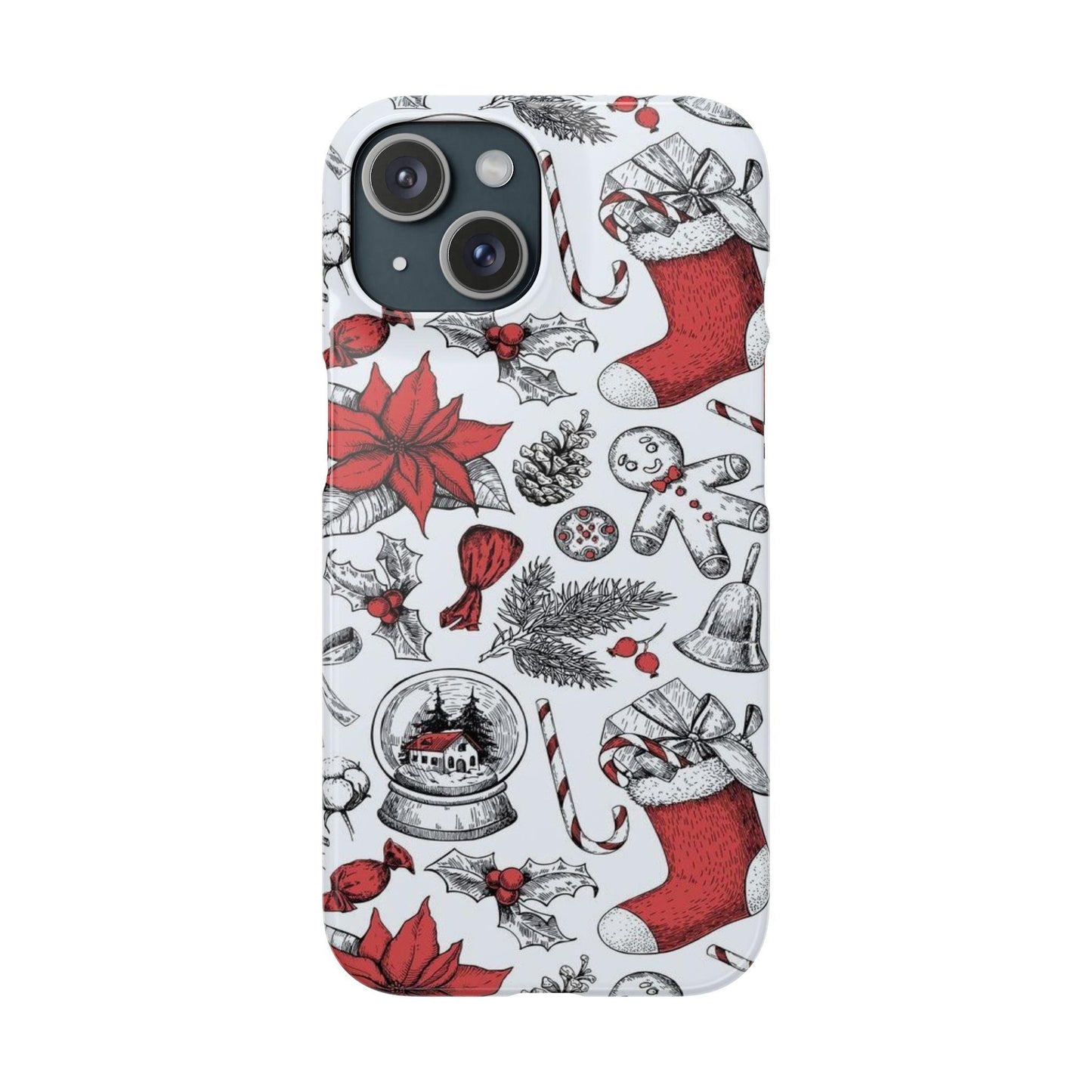 Iphone Clear Silicone Phone Case In Christmas Holiday Pattern - covers4phones