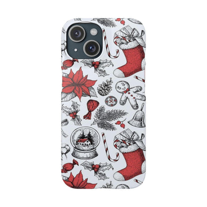 Iphone Clear Silicone Phone Case In Christmas Holiday Pattern - covers4phones