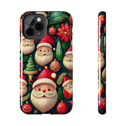 iPhone Tough Phone Case Santa And Trees - covers4phones