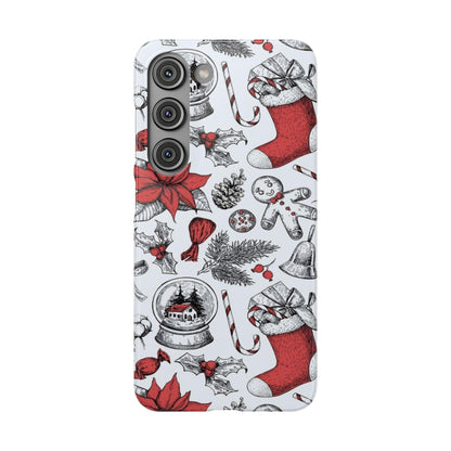 Samsung Clear Silicone Phone Case with Christmas Holiday Pattern – Festive Protection for Your Device - covers4phones