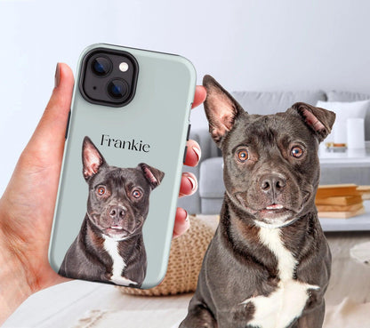 Pet Phone Case with Custom Photo Personalized Dog Cat Name Portrait Illustration Case Pet Loss Sympathy Gift - covers4phones