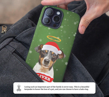 Custom Pet Christmas Phone Case with Dog Cat Photo, Personalized Gift - covers4phones