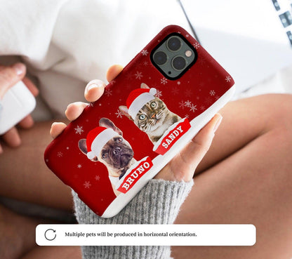 Custom Pet Christmas Phone Case with Dog Cat Photo, Personalized Gift - covers4phones