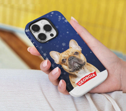 Custom Pet Christmas Phone Case with Dog Cat Photo, Personalized Gift - covers4phones