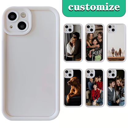 Custom Personalized Soft Phone Case for iPhone 16 15 14 13 12 11 X 8 7 6 Plus Pro Max Mini, Enhanced Camera Protection, White - covers4phones
